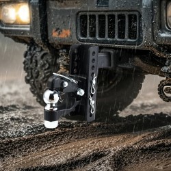 Säädettävä hiiliteräsinen pintle-vetokoukku 9070 kg 2-tuumaiselle ja 2,5–3-tuumaiselle lunette-renkaalle