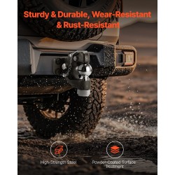 Pintle-vetokoukku hiiliteräs raskaisiin vetoihin 2-5/16 tuuman vetokuula sopii 2,5–3 tuuman lunette-renkaille