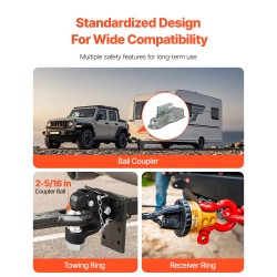 Pintle-koukku teräs 9070 kg vetokyky 2-5/16-tuumainen vetokuula