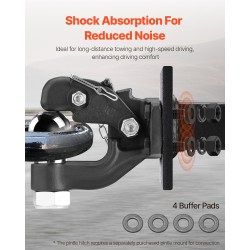 Pintle-koukku teräs 9070 kg vetokyky 2-5/16-tuumainen vetokuula