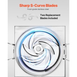 Monitoimileikkuri 10 L ruostumattomasta teräksestä 1100W S-muotoisilla terillä