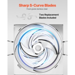 Monitoimileikkuri 15 L ruostumaton teräs 1400W S-muotoiset terät vihanneksille