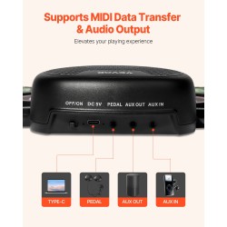 Sähköinen rumpusetti 7 padia 2 jalkapoljinta silikonipintainen ladattavalla akulla