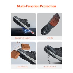 Miesten turvakengät alumiinivarvassuojalla verkko ja jaettu nahka rakennus- ja teollisuuskäyttöön