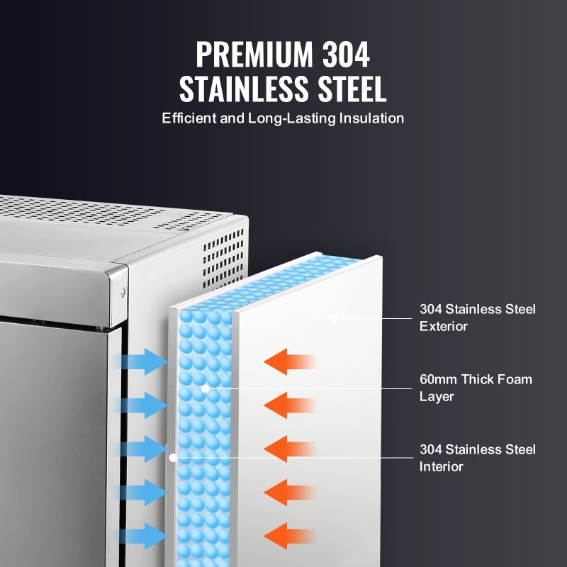 Pikapakastin 32 l 4 kpl 1/3-astiat ruostumatonta terästä ravintolakäyttöön