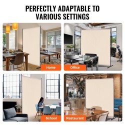 Huoneenjakaja yksipaneelinen vapaasti seisova rautarunko Oxford-kangas 1810x1815x500 mm beige