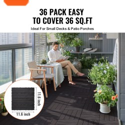 Liitettävät terassilaatat polypropeeni 36 kpl 300×300 mm tummanruskea ulkokäyttöön