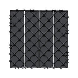 Napsautettavat terassilaatat PP-muoviset 36 kpl 300 x 300 mm tummanharmaa ulkokäyttöön