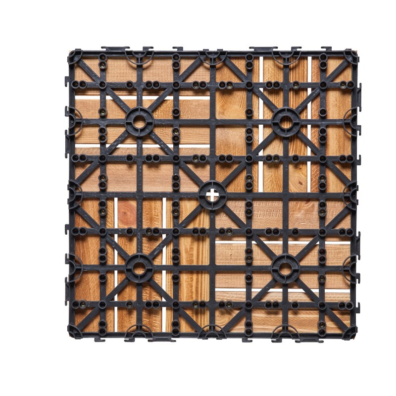 Lukittuvat terassilaatat kamferimänty PP-pohja 300x300 mm 10 kpl ulko- ja sisäkäyttöön