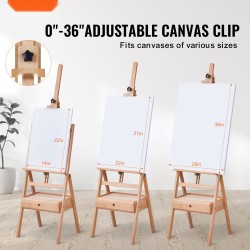 Studiomaalausteline H-runkoinen pyökkipuinen säädettävä maksimikorkeus 91,4 cm 10 kg kantavuus