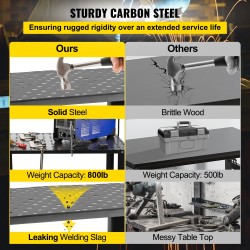 Hitsauspöytä galvanoitu hiiliteräs 914 x 609 mm 16 mm kiinnitysreiät