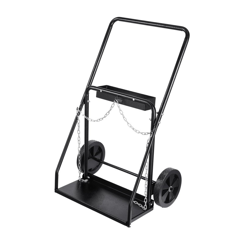 Hitsauspullokärry kahdelle pullolle sopii enintään 12,5 tuuman halkaisijalle hiiliteräsrunko 10 tuuman täyskumipyörät