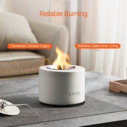 Betoninen pöytätulisija ruostumattomalla teräsvuorauksella ja sammutuskannella sisä- ja ulkokäyttöön