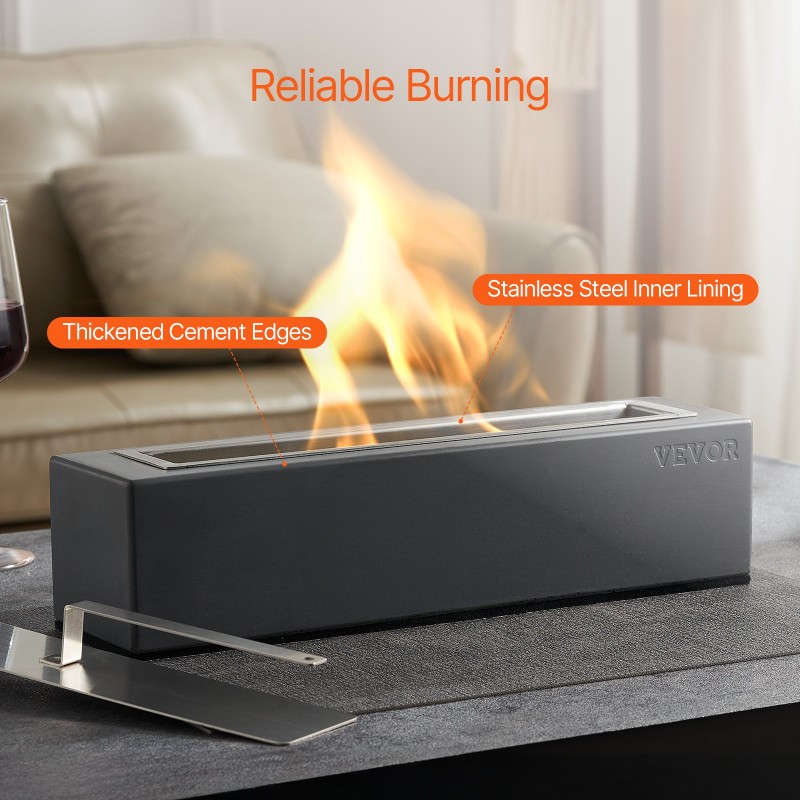 Pöytätakka sementti ja ruostumaton teräs savuton bioetanolilla ja isopropyylipolttoaineella toimiva sammutuskannella