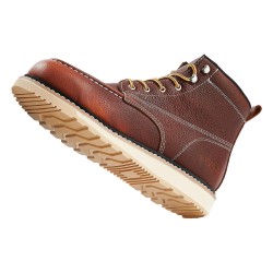 Turvatyökengät vedenpitävällä nahkapäällisellä teräskärjellä UK 10 1 pari liukastumaton kumipohja ruskea