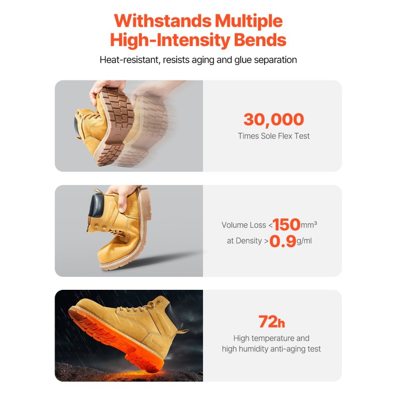 Teräskärjelliset vedenpitävät lehmännahkaiset työkengät UK-koko 12 1 pari