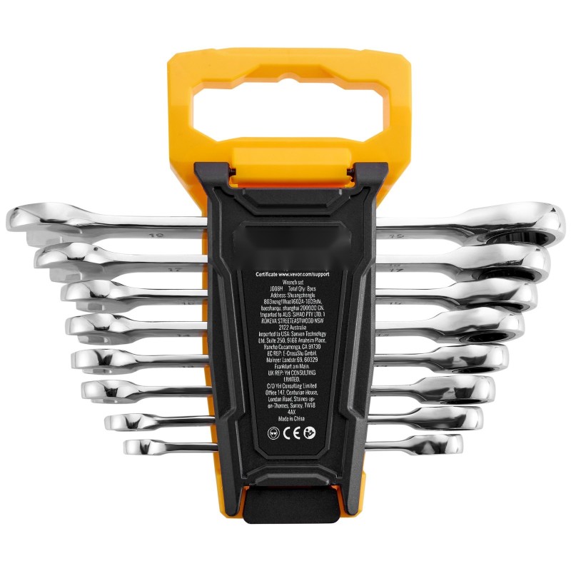 Räikkälenkkiavainsarja 8-osainen kromivanadiiniteräksinen 8–19 mm säilytystelineellä yleiskäyttöön