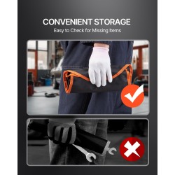 Kiinto- ja lenkkiavainsarja kromivanadiini ja hiiliteräs taivutettavalla räikkäpäällä 8–17 mm rullattava pussi