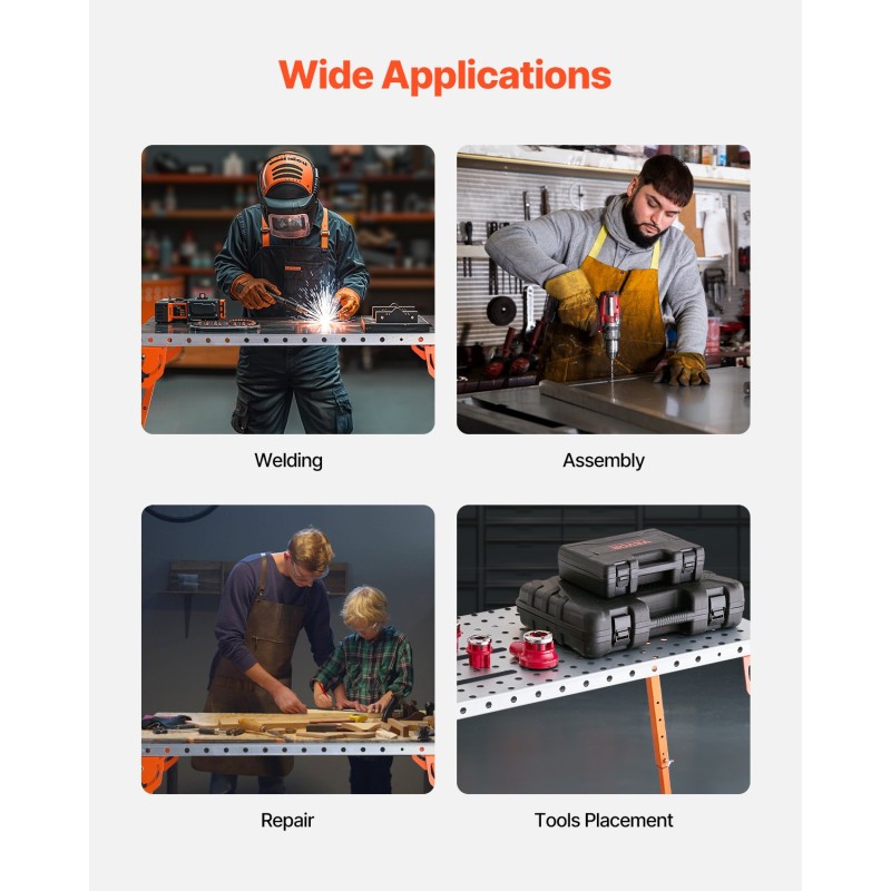 Hitsauspöytä hiiliteräksinen taittuva pöytälevy 533x1118 mm 500 paunan kantavuus