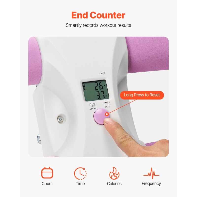 Vatsalihaslaite hiiliteräs kokoontaitettava säädettävä etutanko 5 tasoa sisäänrakennettu laskuri 150 kg