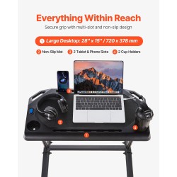 Pyöräily- ja juoksumattopöytä teräs ja alumiinirunko muovitasolla korkeussäädettävä sisäpyörille ja juoksumatoille