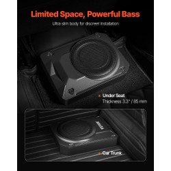 Penkin alle asennettava kymmenen tuuman subwoofer sisäänrakennetulla vahvistimella 400 watin teho