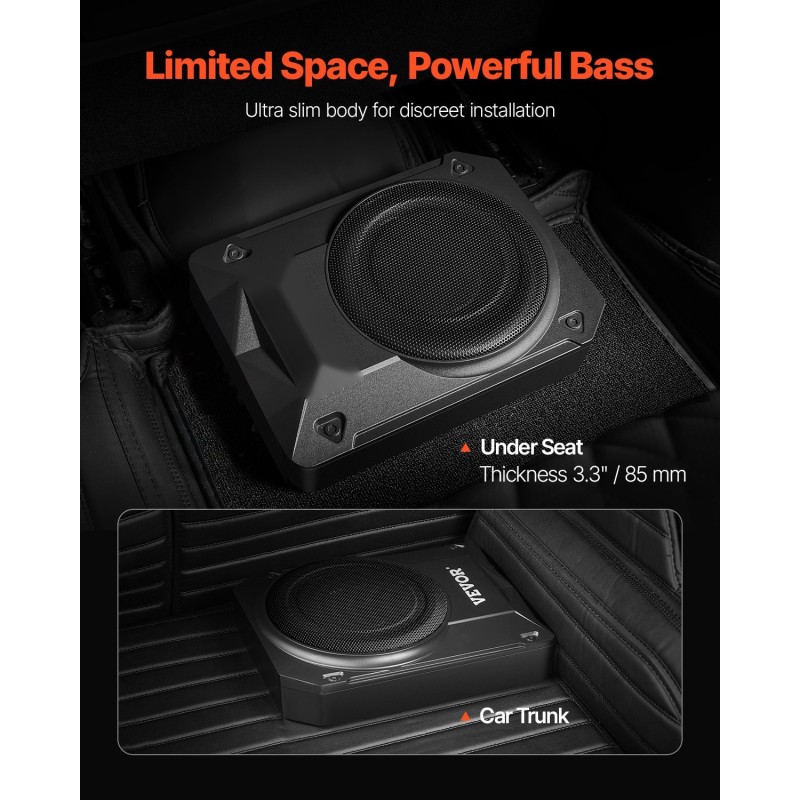 Penkin alle asennettava kymmenen tuuman subwoofer sisäänrakennetulla vahvistimella 400 watin teho