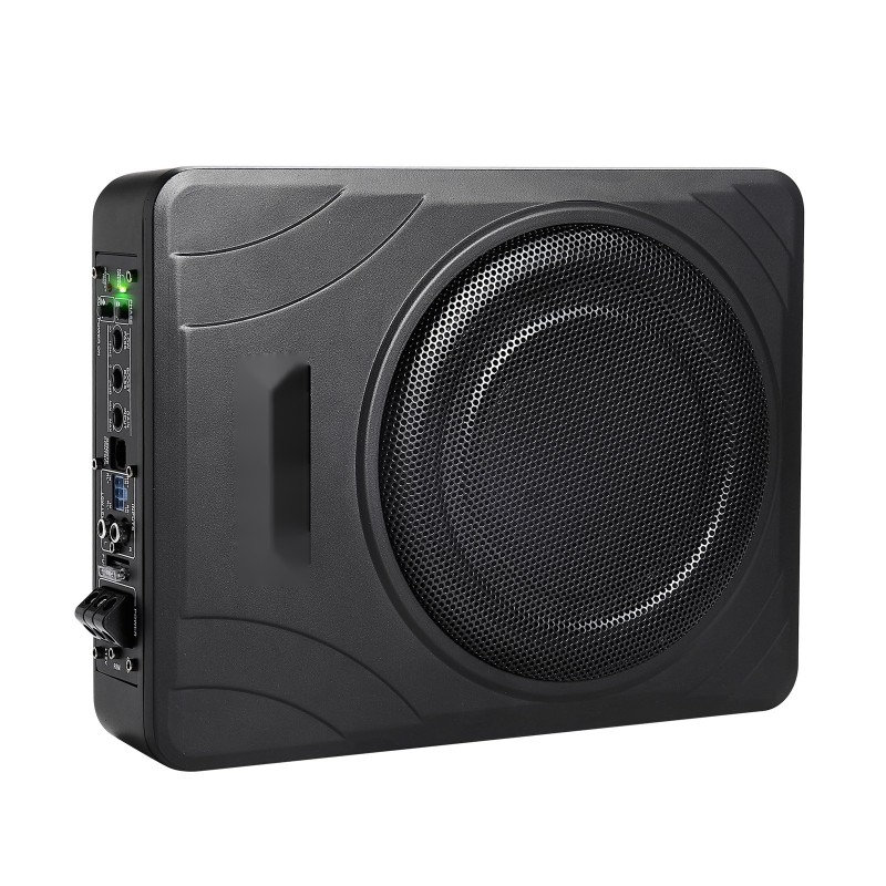 Auton penkin alle asennettava 8 tuuman aktiivisubbassokaiutin 300 W sisäänrakennettu vahvistin