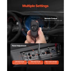 Istuimen alle asennettava 8-tuumainen matalaprofiilinen autosubwoofer 240 watin huipputeho sisäänrakennetulla vahvistimella