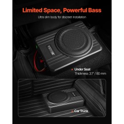 Penkinalus-subwoofer 8 tuuman matalarakenteinen sisäänrakennetulla vahvistimella 400 watin huipputeho