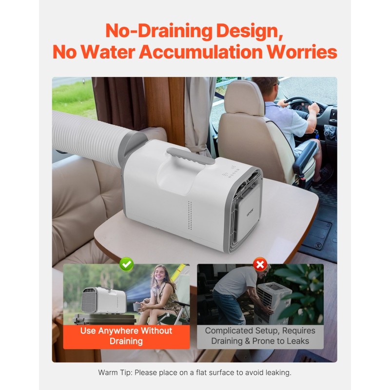 Siirrettävä ilmastointilaite 4250 BTU jäähdytysteho 16–32℃ 3 nopeutta 24 tunnin ajastin