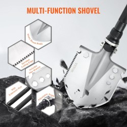 Taitettava selviytymislapio 13-osainen kompakti säädettävä kulma pidennettävillä jatkovarsilla