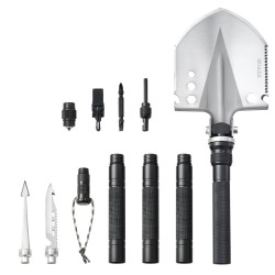 Taitettava selviytymislapio 13-osainen kompakti säädettävä kulma pidennettävillä jatkovarsilla