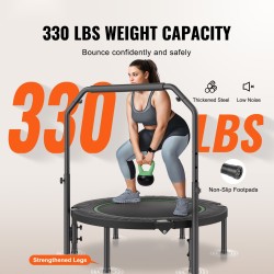 Taitettava minitrampoliini 40 tuumaa teräsrunko 150kg nelitasoinen vaahtomuovipehmustettu käsikahva sisä ja ulkokäyttöön