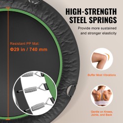 Taitettava minitrampoliini 40 tuumaa teräsrunko 150kg nelitasoinen vaahtomuovipehmustettu käsikahva sisä ja ulkokäyttöön