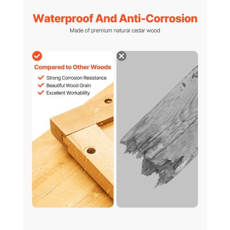 Ulkovarastokaappi seetripuinen alumiinirunkoinen vesitiivis kaksi hyllyä lattia mukana