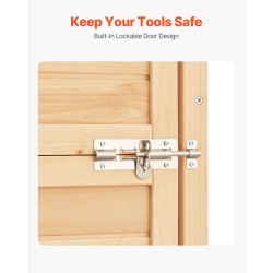 Puinen ulkovarastokoppi cedripuu 710x455x1600 mm 5 hyllyä lukittava vedenpitävä