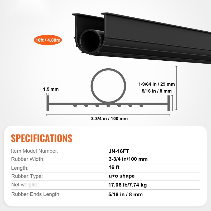 Autotallin oven alatiiviste ja kynnyssesetti PVC-muovi 16 jalkaa musta liimalla T-kiskollisiin oviin