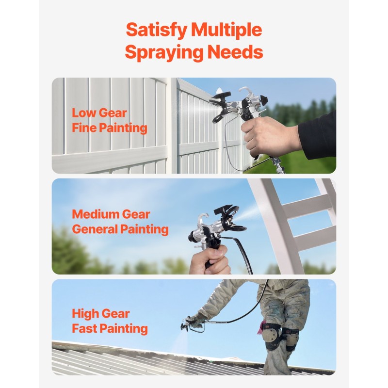 Jalustallinen ilmaton maalisumutin 650W 3000psi kromattu runko jatkovarsi puhdistussarja