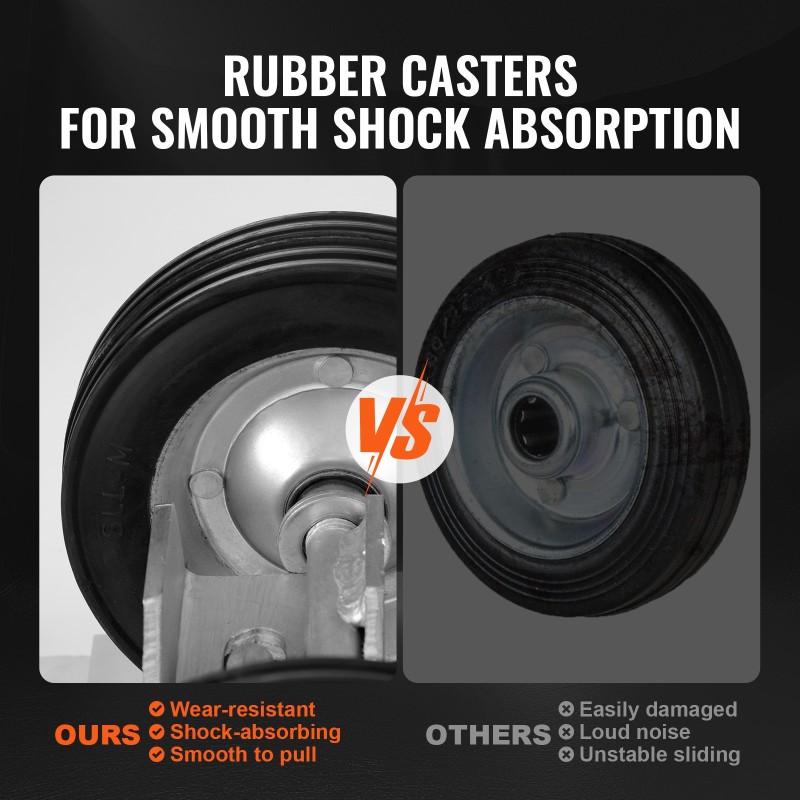 Raskaan käytön liukuporttisarja teräsrunko kumipyörät 146 mm kantavuus 272 kg