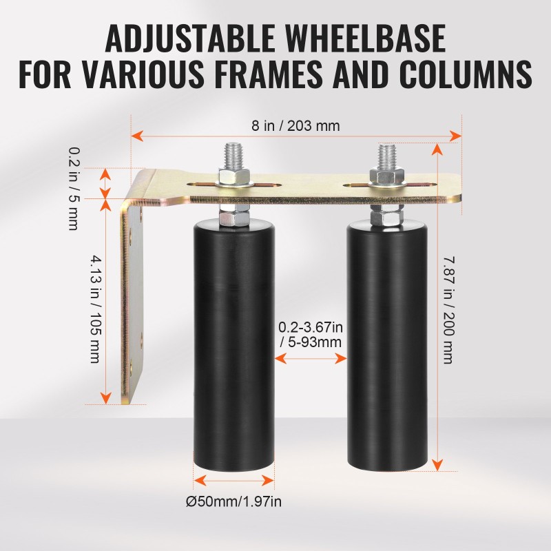 Liukuportin ohjainrullasarja terästeline L-muotoinen nailonrullat säädettävä rullaväli ulkokäyttöön