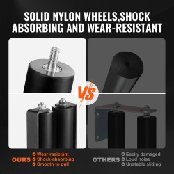 Liukuportin ohjainrullasarja kestävästä teräksestä 60 mm nailonrullat C-muotoinen kiinnike