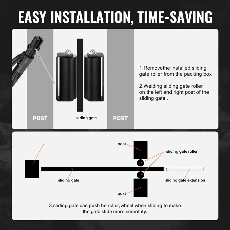 Liukuportin ohjainrullasarja kestävästä teräksestä 60 mm nailonrullat C-muotoinen kiinnike