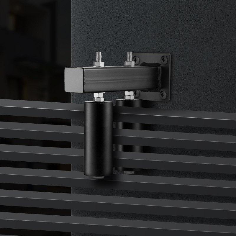 Liukuportin ohjainpakkaus teräskannatin T-muotoinen kaksoisnylonrullat 60 mm säädettävä väli 5–130 mm