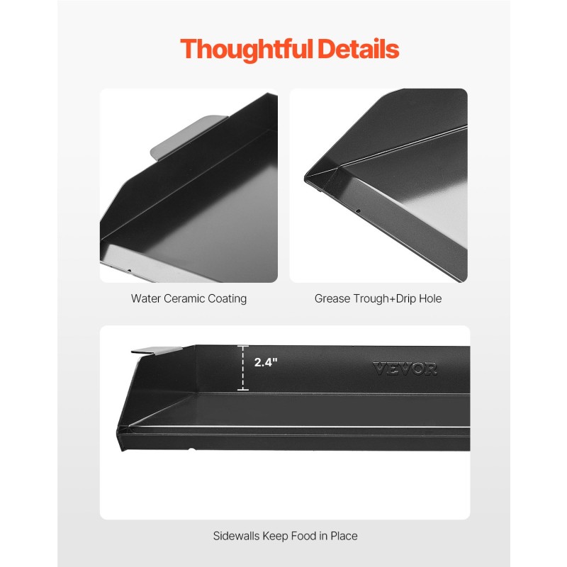 Hiiliteräs paistolevy 22x16-tuumainen kaasugrillille musta retkeilyyn ja pihajuhliin