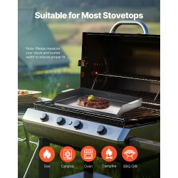 Hiiliteräs paistolevy 22x16-tuumainen kaasugrillille musta retkeilyyn ja pihajuhliin