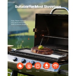 Grillitaso hiiliteräksinen suorakulmainen 32x14 tuumaa kaasugrillille kantokahvoilla