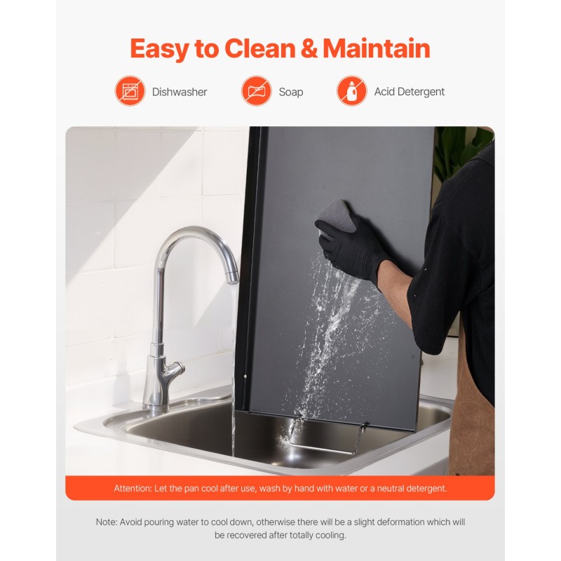 Hiiliteräksinen suorakaiteinen grillitaso 606x360 mm kaasugrilleihin kannettavilla kahvoilla