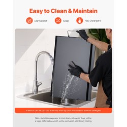 Hiiliteräksinen paistolevy 24x16-tuumainen suorakulmainen kahvallinen kaasugrillille retkeilyyn