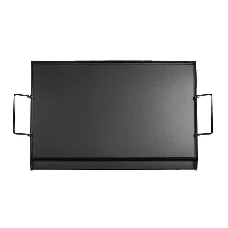 Hiiliteräksinen paistolevy 24x16-tuumainen suorakulmainen kahvallinen kaasugrillille retkeilyyn